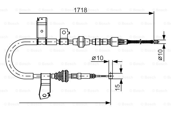 Cablu, frana de parcare dreapta (1987482086 BOSCH) HONDA