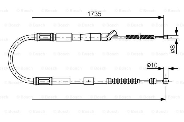 Cablu, frana de parcare dreapta (1987482160 BOSCH) TOYOTA