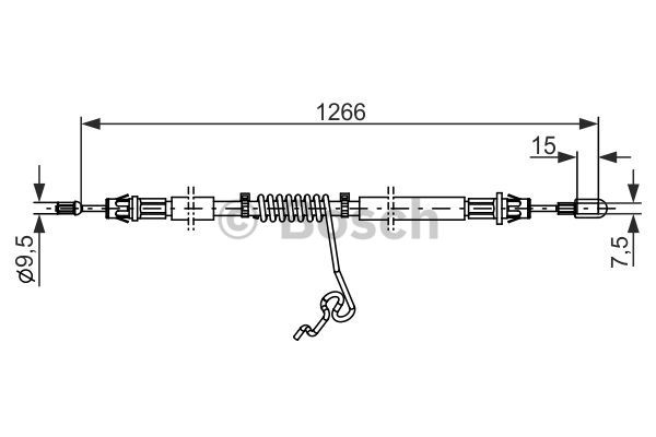 Cablu, frana de parcare dreapta (1987482281 BOSCH) FORD,FORD AUSTRALIA