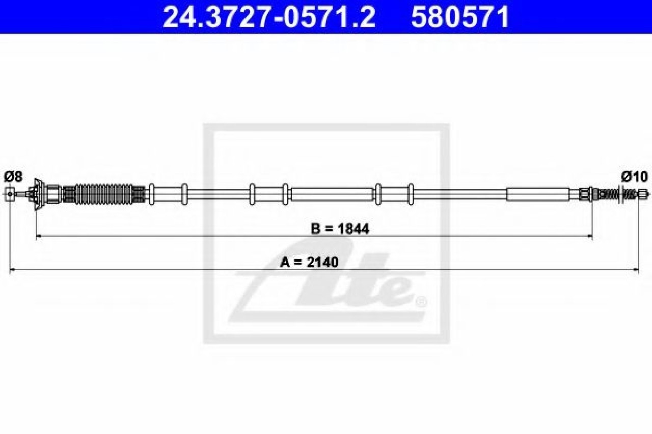 Cablu, frana de parcare FIAT DOBLO Cargo (223) (2000 - 2016) ATE 24.3727-0571.2 piesa NOUA