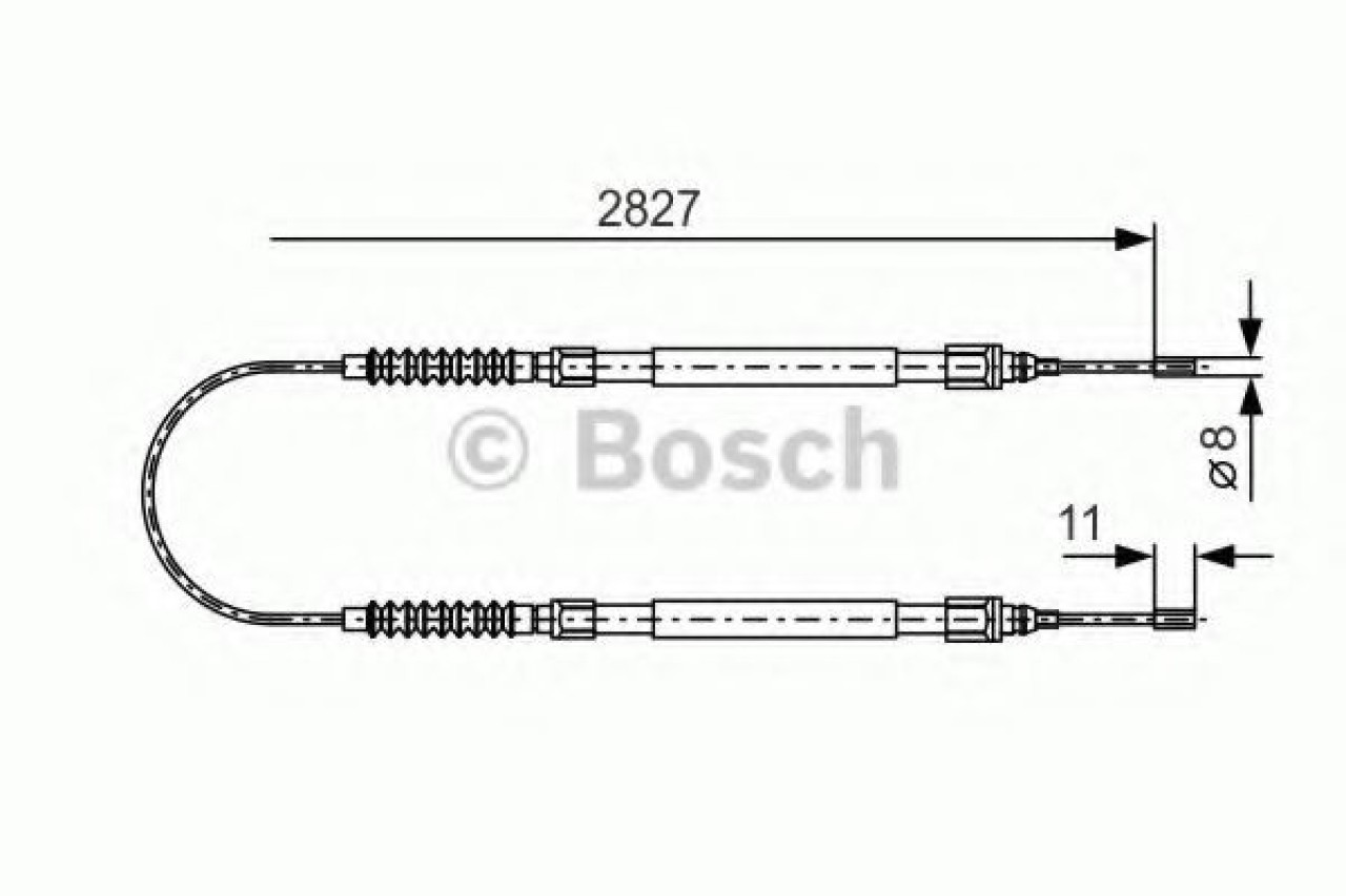 Cablu, frana de parcare FIAT DUCATO bus (230) (1994 - 2002) BOSCH 1 987 477 263 piesa NOUA