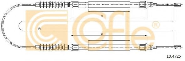 Cablu, frana de parcare FIAT DUCATO bus (244) (2002 - 2016) COFLE 10.4725 piesa NOUA