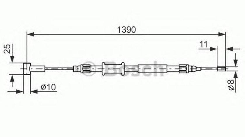 Cablu, frana de parcare FIAT DUCATO bus (250, 290) (2006 - 2016) BOSCH 1 987 482 213 piesa NOUA