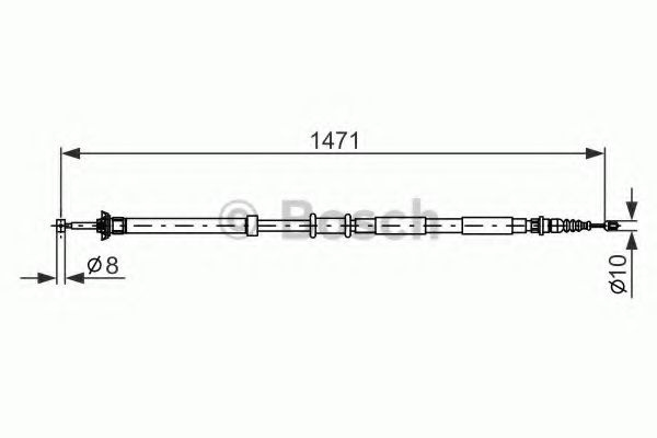 Cablu, frana de parcare FIAT PANDA Van (169) (2004 - 2016) BOSCH 1 987 477 970 piesa NOUA