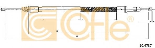 Cablu, frana de parcare FIAT SCUDO caroserie (272, 270) (2007 - 2016) COFLE 10.4737 piesa NOUA