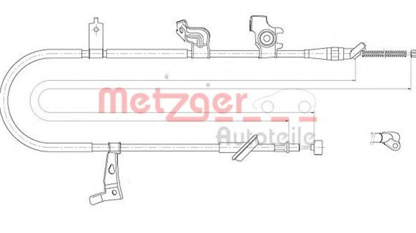 Cablu, frana de parcare FIAT SEDICI (FY) (2006 - 2016) METZGER 17.5060 piesa NOUA