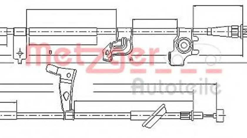 Cablu, frana de parcare FIAT SEDICI (FY) (2006 - 2016) METZGER 17.5067 piesa NOUA