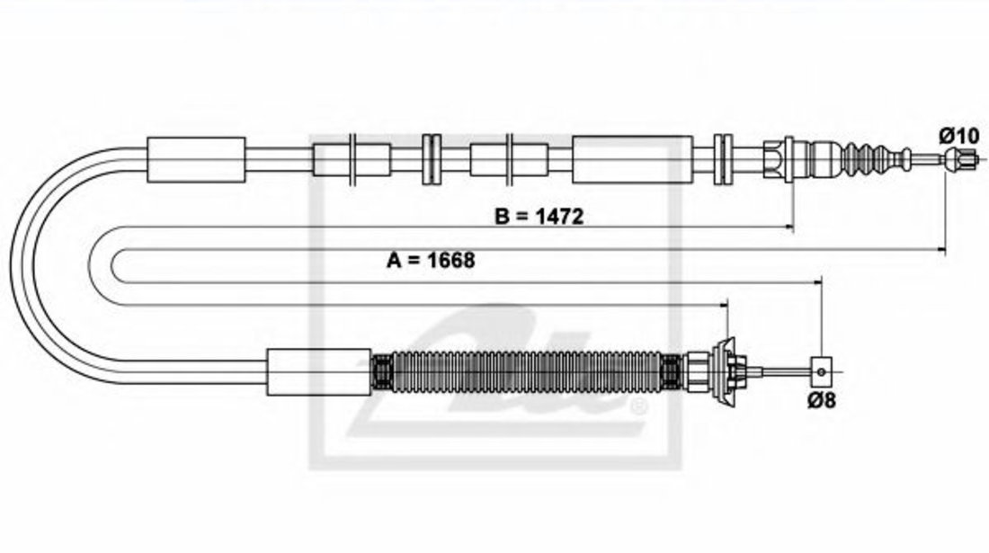 Cablu, frana de parcare FIAT STILO Multi Wagon (192) (2003 - 2008) ATE 24.3727-0554.2 piesa NOUA