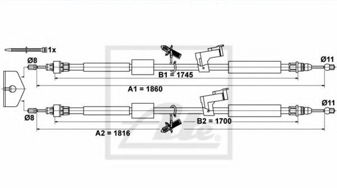 Cablu, frana de parcare FORD FOCUS C-MAX (2003 - 2007) ATE 24.3727-0659.2 piesa NOUA