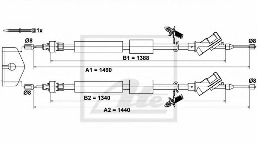 Cablu, frana de parcare FORD FOCUS II Combi (DA) (2004 - 2012) ATE 24.3727-0664.2 piesa NOUA