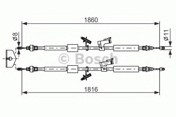 Cablu, frana de parcare FORD FOCUS II (DA) (2004 - 2012) BOSCH 1 987 482 189 piesa NOUA