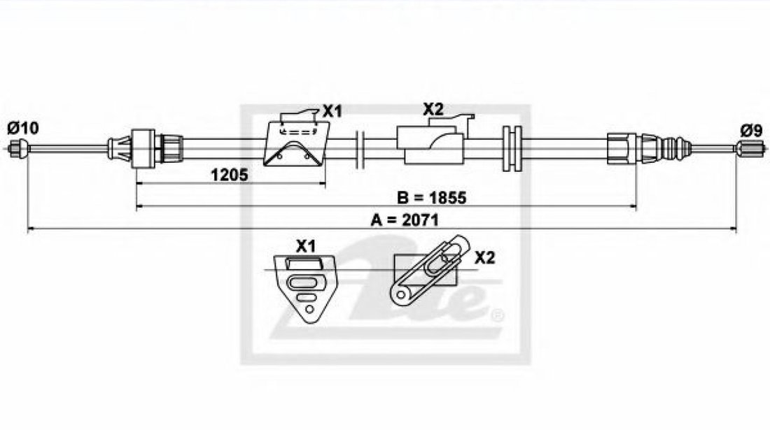 Cablu, frana de parcare FORD MONDEO IV Limuzina (BA7) (2007 - 2016) ATE 24.3727-0677.2 piesa NOUA