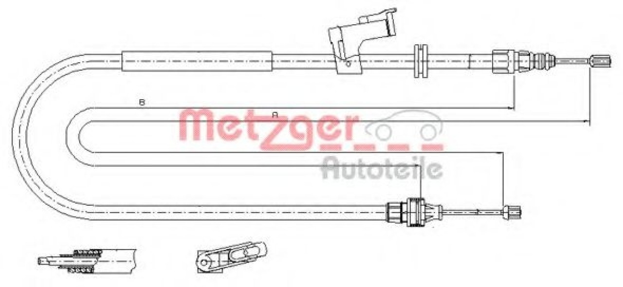 Cablu, frana de parcare FORD S-MAX (WA6) (2006 - 2016) METZGER 11.5495 piesa NOUA