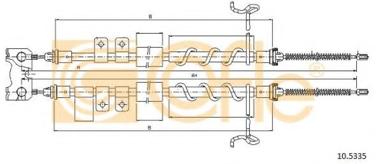 Cablu, frana de parcare FORD TOURNEO CONNECT (2002 - 2016) COFLE 10.5335 piesa NOUA