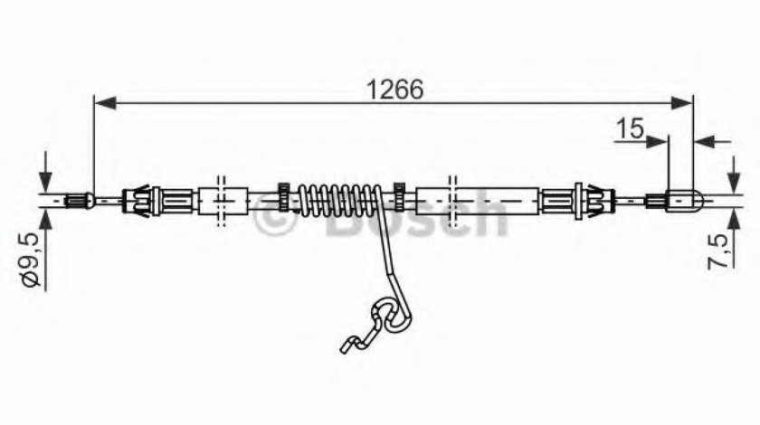 Cablu, frana de parcare FORD TRANSIT bus (2006 - 2014) BOSCH 1 987 482 281 piesa NOUA