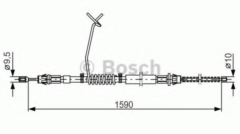 Cablu, frana de parcare FORD TRANSIT caroserie (FA) (2000 - 2006) BOSCH 1 987 477 175 piesa NOUA