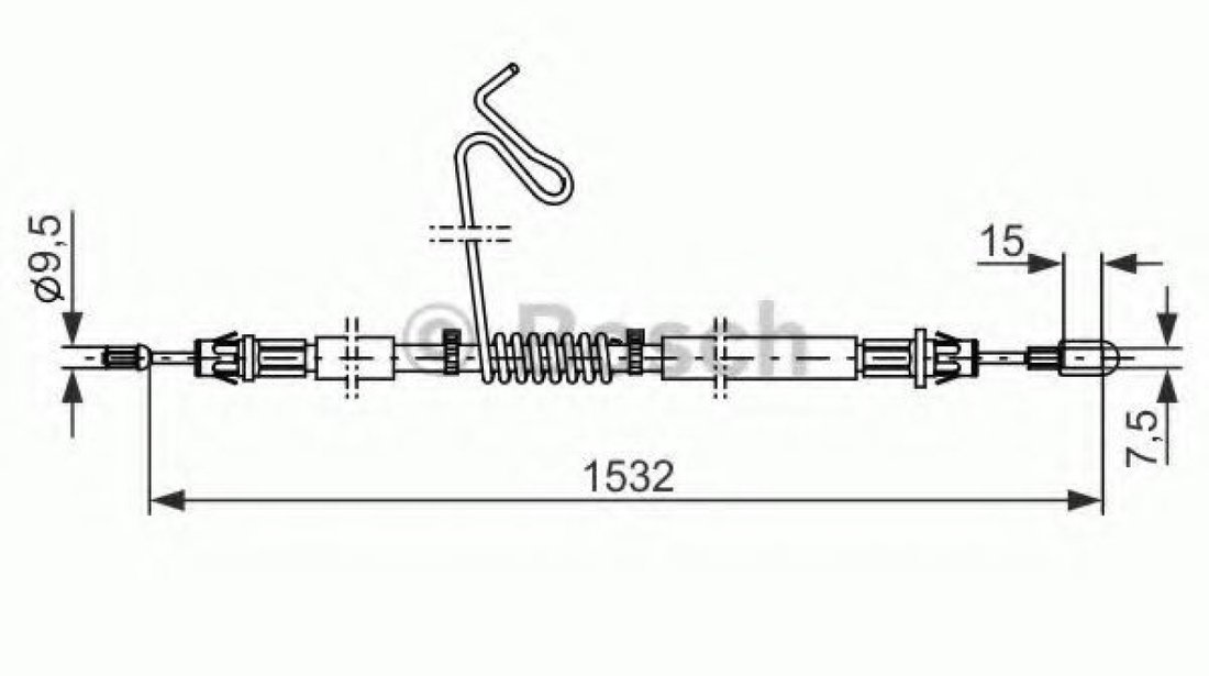 Cablu, frana de parcare FORD TRANSIT caroserie (2006 - 2014) BOSCH 1 987 482 277 piesa NOUA