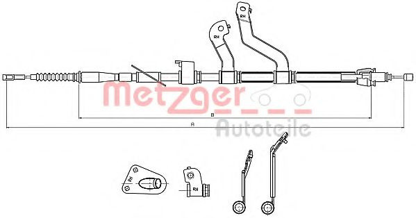 Cablu, frana de parcare HYUNDAI i30 Cupe (2013 - 2016) METZGER 17.2580 piesa NOUA