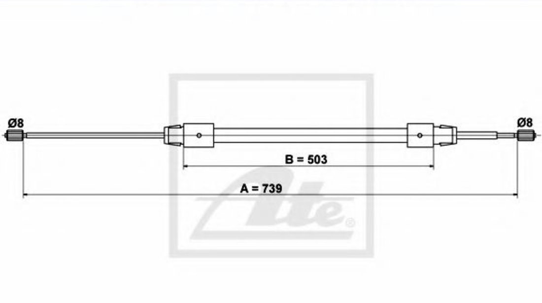 Cablu, frana de parcare MERCEDES A-CLASS (W168) (1997 - 2004) ATE 24.3727-0422.2 piesa NOUA