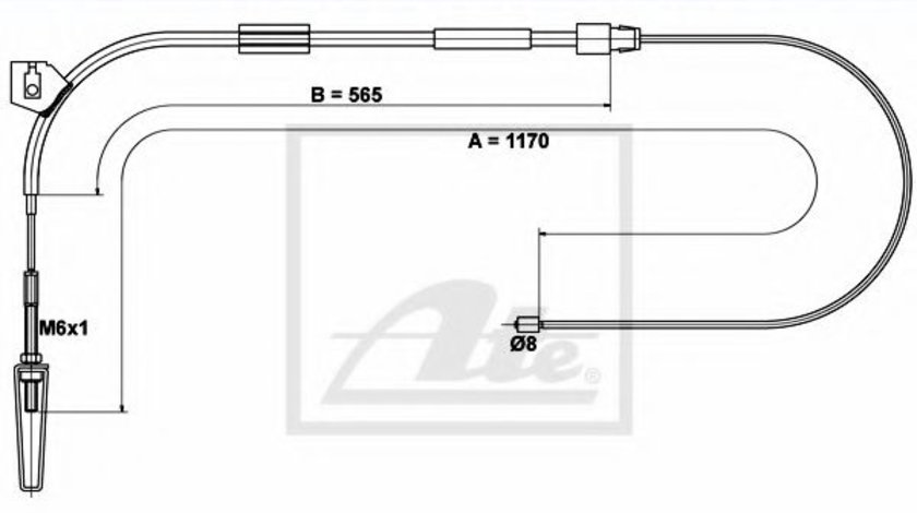 Cablu, frana de parcare MERCEDES A-CLASS (W168) (1997 - 2004) ATE 24.3727-0431.2 piesa NOUA