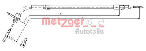 Cablu, frana de parcare MERCEDES A-CLASS (W169) (2004 - 2012) METZGER 10.9333 piesa NOUA