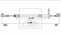 Cablu, frana de parcare MERCEDES C-CLASS (W202) (1...