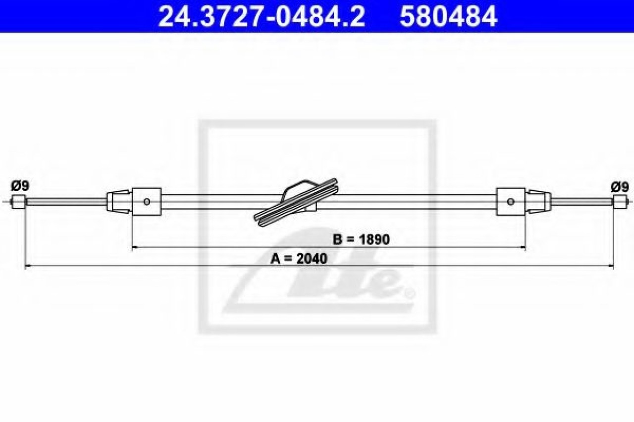 Cablu, frana de parcare MERCEDES E-CLASS T-Model (S212) (2009 - 2016) ATE 24.3727-0484.2 piesa NOUA