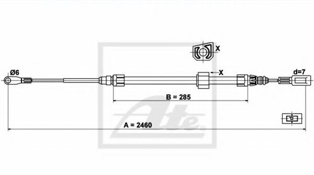 Cablu, frana de parcare MERCEDES SPRINTER 2-t bus (901, 902) (1995 - 2006) ATE 24.3727-0441.2 piesa NOUA