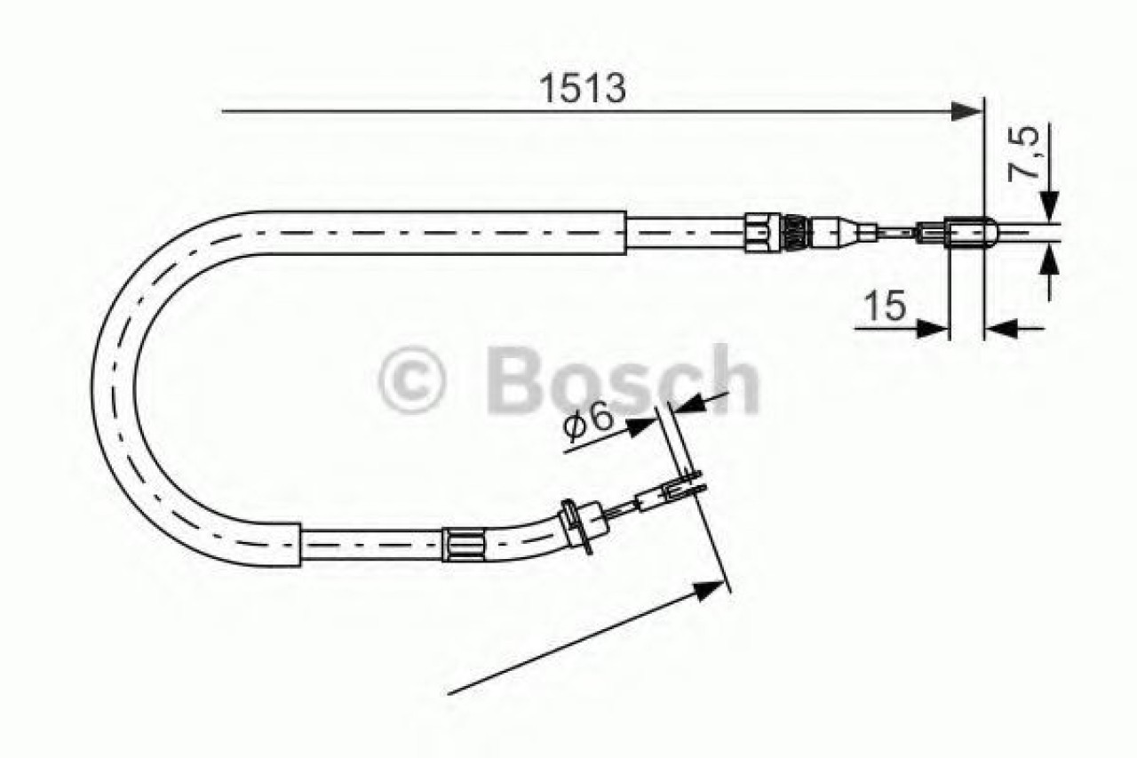 Cablu, frana de parcare MERCEDES SPRINTER 3-t caroserie (903) (1995 - 2006) BOSCH 1 987 477 852 piesa NOUA