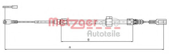 Cablu, frana de parcare MERCEDES SPRINTER 4-t caroserie (904) (1996 - 2006) METZGER 10.9882 piesa NOUA