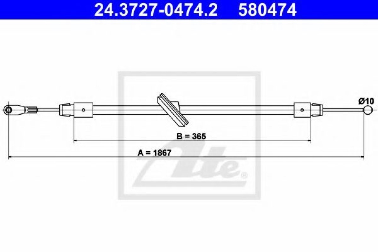 Cablu, frana de parcare MERCEDES SPRINTER 5-t caroserie (906) (2006 - 2016) ATE 24.3727-0474.2 piesa NOUA