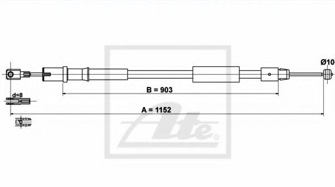 Cablu, frana de parcare MERCEDES VITO bus (W639) (2003 - 2016) ATE 24.3727-0454.2 piesa NOUA