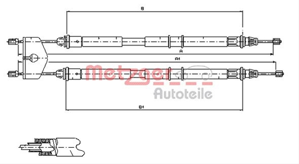 Cablu Frana De Parcare Metzger Ford 11.5453