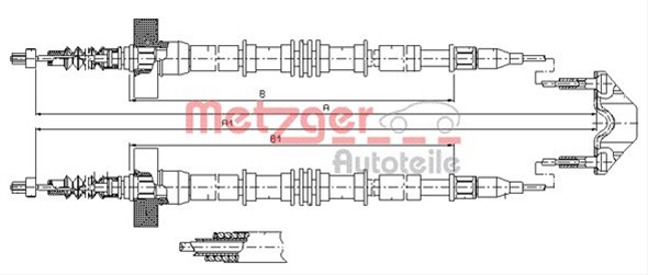 Cablu Frana De Parcare Metzger Opel 11.5859