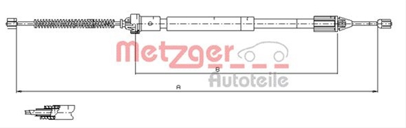 Cablu Frana De Parcare Metzger Renault 11.6597