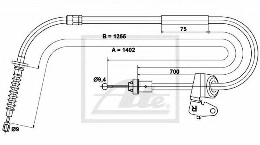 Cablu, frana de parcare MINI MINI Cabriolet (R57) (2007 - 2016) ATE 24.3727-0242.2 piesa NOUA