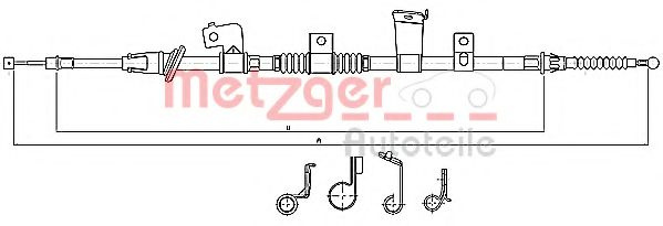 Cablu, frana de parcare MITSUBISHI ASX (GA_W) (2010 - 2016) METZGER 17.2299 piesa NOUA