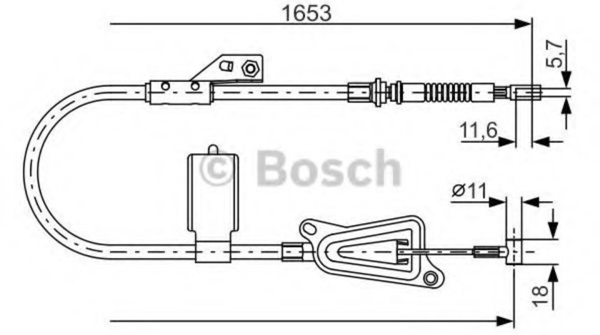 Cablu, frana de parcare NISSAN ALMERA II Hatchback (N16) (2000 - 2016) BOSCH 1 987 477 915 piesa NOUA