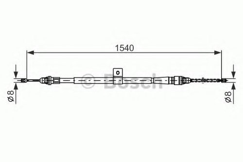 Cablu, frana de parcare NISSAN MICRA III (K12) (2003 - 2010) BOSCH 1 987 477 992 piesa NOUA