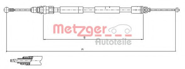 Cablu, frana de parcare NISSAN PRIMASTAR caroserie (X83) (2002 - 2016) METZGER 11.6807 piesa NOUA