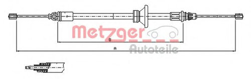 Cablu, frana de parcare NISSAN PRIMASTAR caroserie (X83) (2002 - 2016) METZGER 11.6801 piesa NOUA