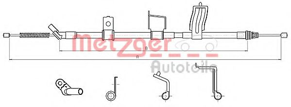 Cablu, frana de parcare NISSAN X-TRAIL (T31) (2007 - 2013) METZGER 17.0330 piesa NOUA