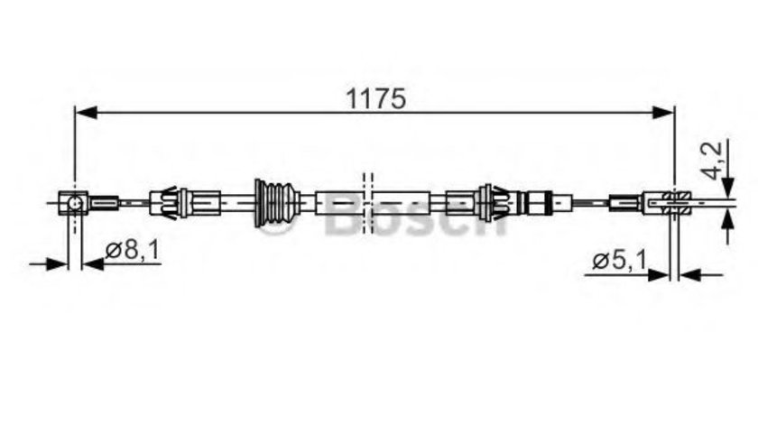 Cablu, frana de parcare OPEL MOVANO autobasculanta (H9) (1999 - 2010) BOSCH 1 987 482 012 piesa NOUA