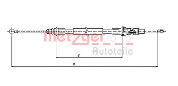 Cablu, frana de parcare OPEL MOVANO caroserie (F9) (1999 - 2010) METZGER 10.6854 piesa NOUA