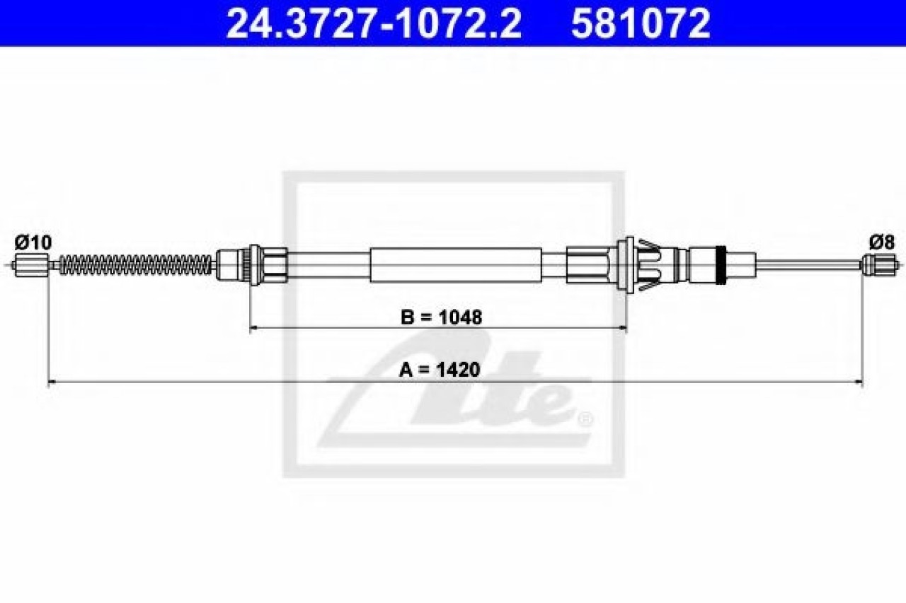 Cablu, frana de parcare OPEL MOVANO caroserie (F9) (1999 - 2010) ATE 24.3727-1072.2 piesa NOUA