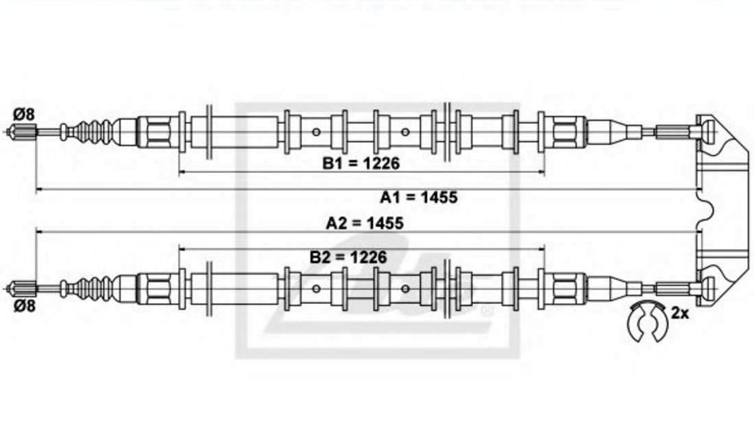 Cablu, frana de parcare OPEL VECTRA B Combi (31) (1996 - 2003) ATE 24.3727-0751.2 piesa NOUA