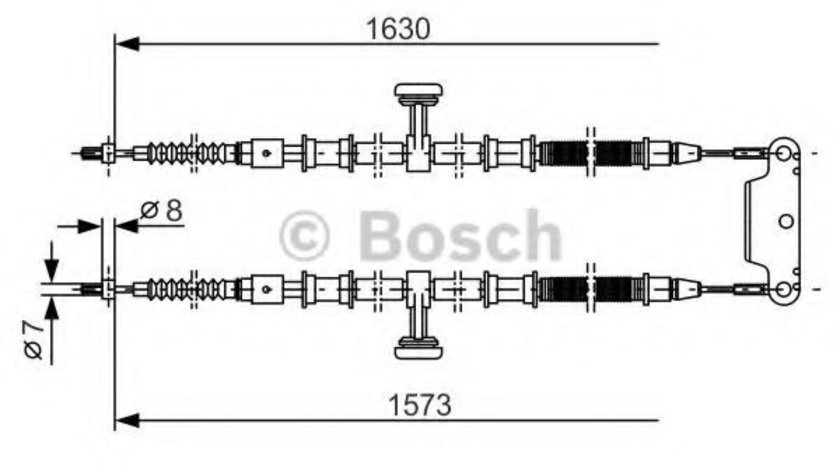 Cablu, frana de parcare OPEL VECTRA C GTS (2002 - 2016) BOSCH 1 987 477 763 piesa NOUA