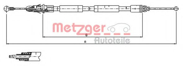 Cablu, frana de parcare OPEL VIVARO caroserie (F7) (2001 - 2014) METZGER 11.6804 piesa NOUA