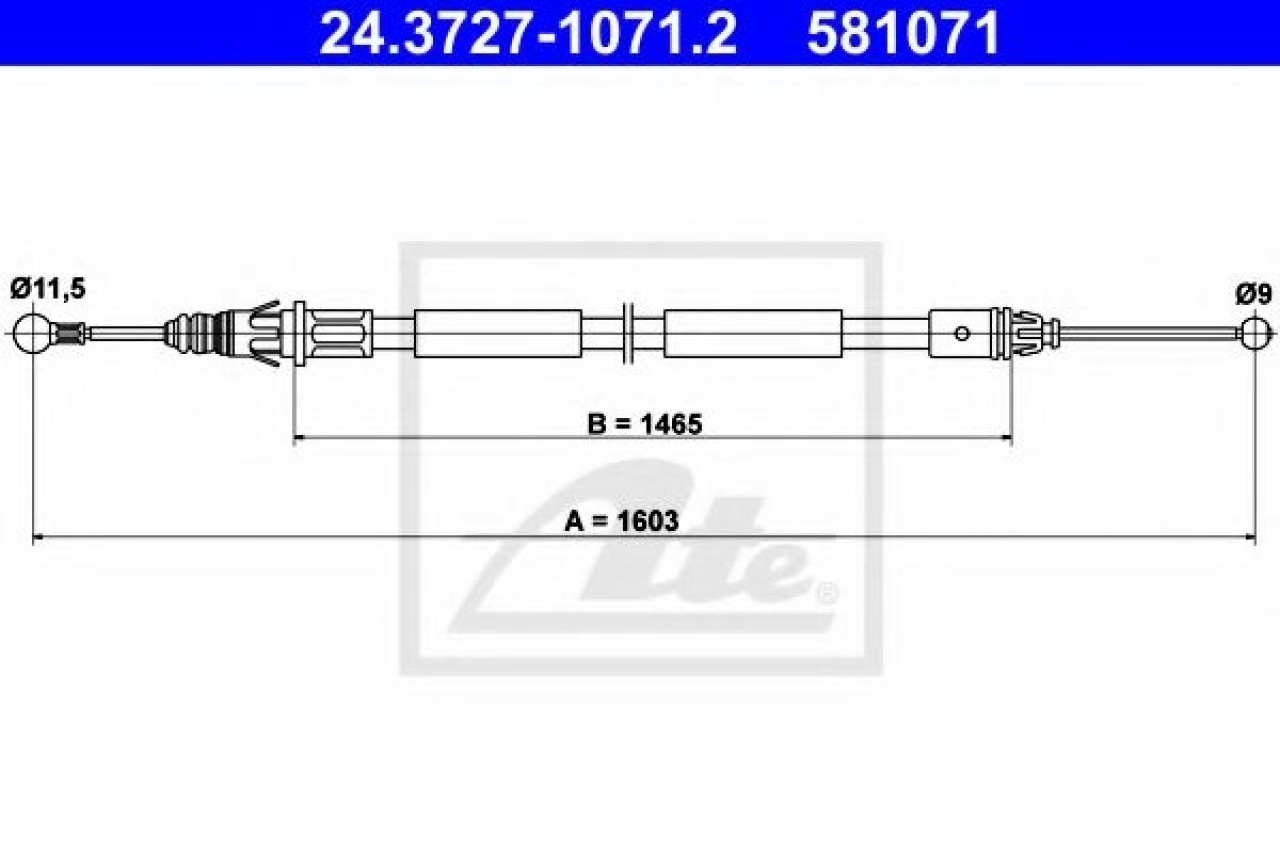 Cablu, frana de parcare OPEL VIVARO combi (J7) (2001 - 2014) ATE 24.3727-1071.2 piesa NOUA