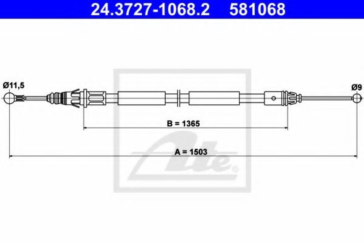 Cablu, frana de parcare OPEL VIVARO combi (J7) (2001 - 2014) ATE 24.3727-1068.2 piesa NOUA